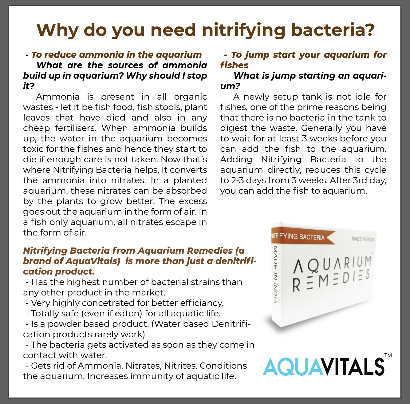 Nitrifying Bacteria - Aquarium Water Conditioner